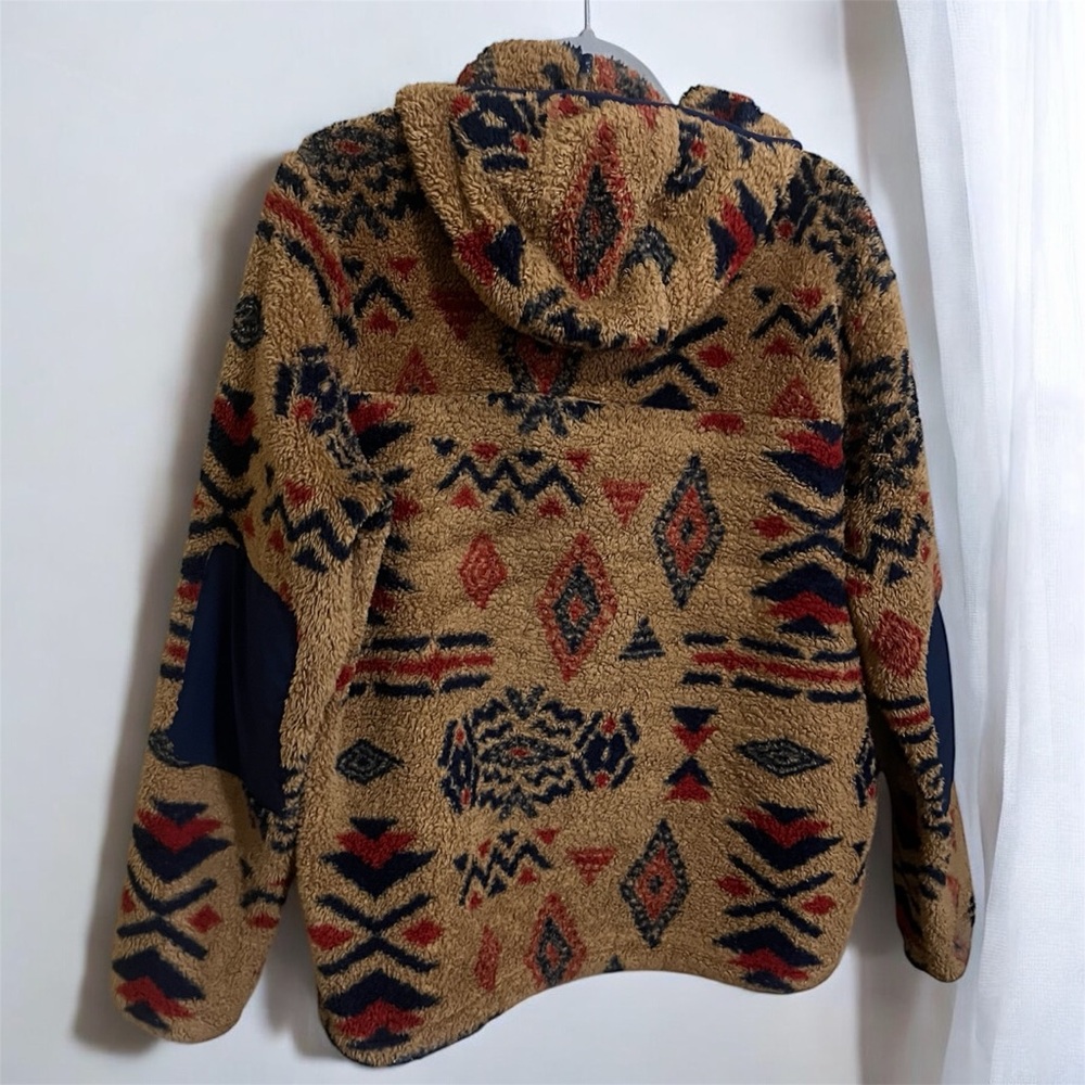 The North Face Aztec Western Sherpa Quarter Zip Hoodie Sweater Medium - Picture 2 of 3